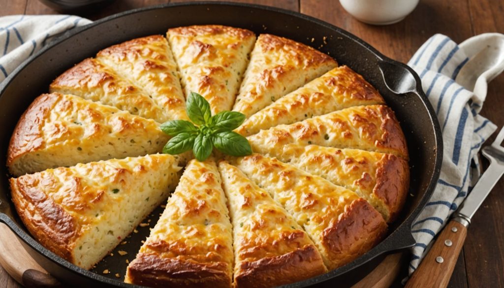 Enjoy An Irresistible Snack The Quick Recipe For Skillet Cheese Bread.jpeg